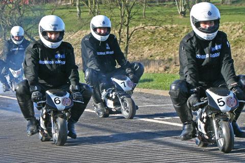 Cops on minibikes