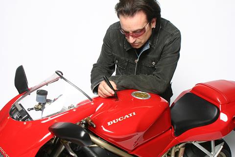 U2 frontman Bono's Ducati 916 up for auction for Riders for Health