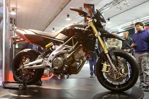 Black Aprilia Dorsoduro 750 revealed at Padova show