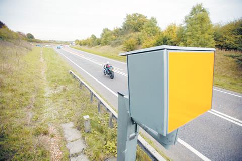 Derbyshire Police's notice for bike-targetting speed cameras