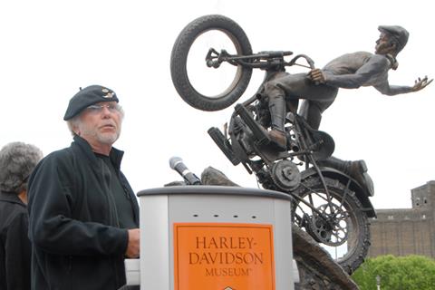 Willie G. Davidson unveils statue at Harley Davidson Museum