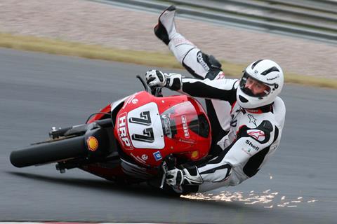 Michael Schumacher crashes Honda Fireblade at Sachsenring