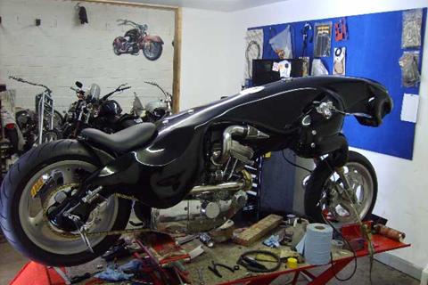 Custom Jaguar motorcycle built by fan