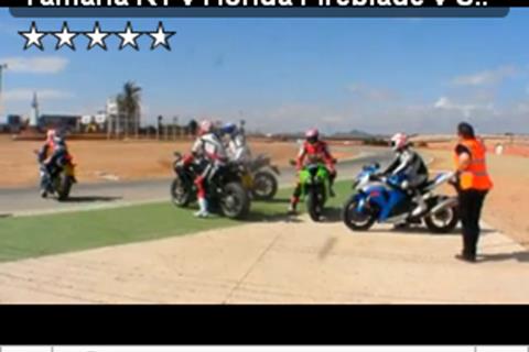 Video: Yamaha R1 v Honda Fireblade v Suzuki GSX-R1000 v Ducati 1198 v Kawasaki ZX-10R