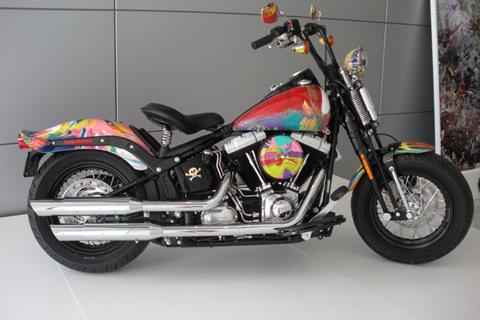 Damien Hirst uses Harley-Davidson as a canvas