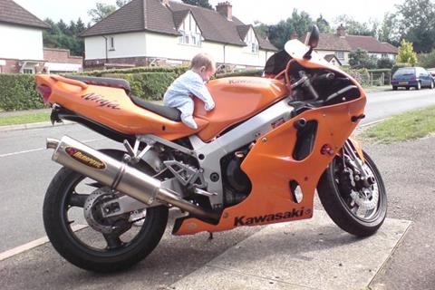 Poppy on Daddy's bike