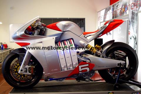 Exclusive photo: finished MotoCzysz E1pc revealed, claiming V-MAX-beating acceleration