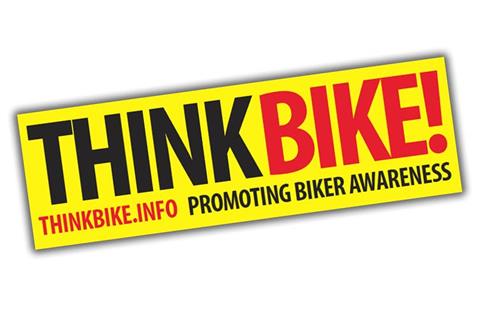 Think Bike! stickers help promote motorcycle awareness