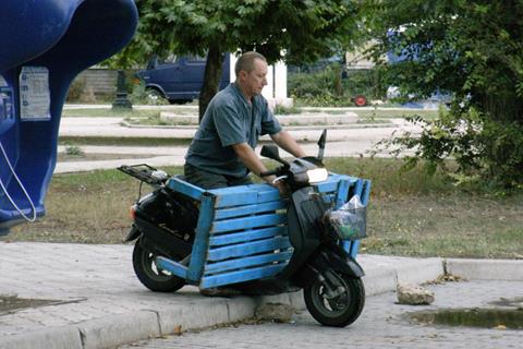 Crazy scooter rider in the Ukraine