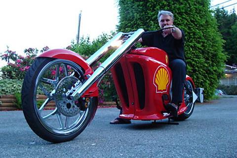 Ferrari-themed chopper for sale