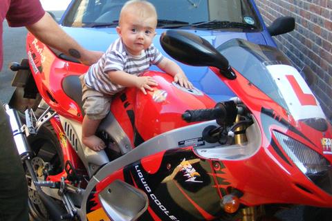 Archie Williams on his first bike