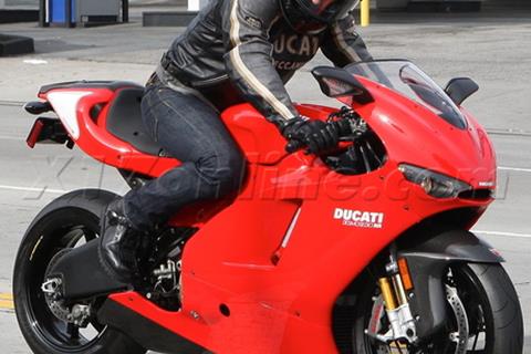 Tom Cruise on his Ducati Desmosedici