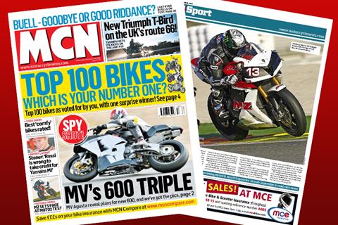 New MCN December 30: MV Agusta 600 triple