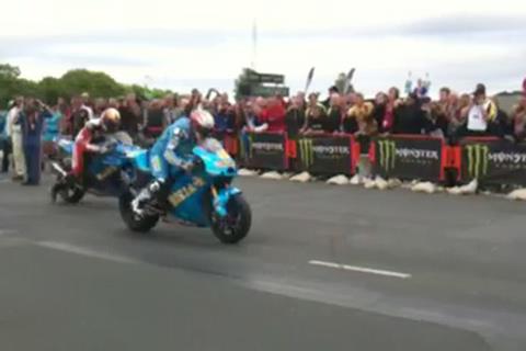 Video: Suzuki MotoGP bike heads off round TT course