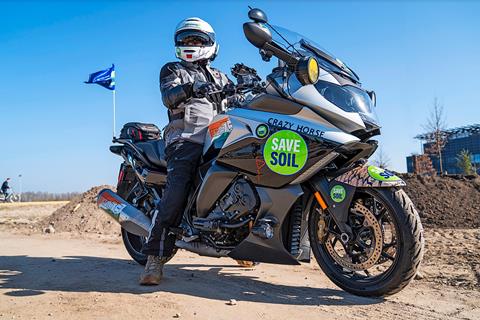 K1600 on a mission: Rider visits 26 countries to spread the word on soil