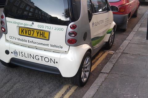 Illegally parked CCTV Smart car