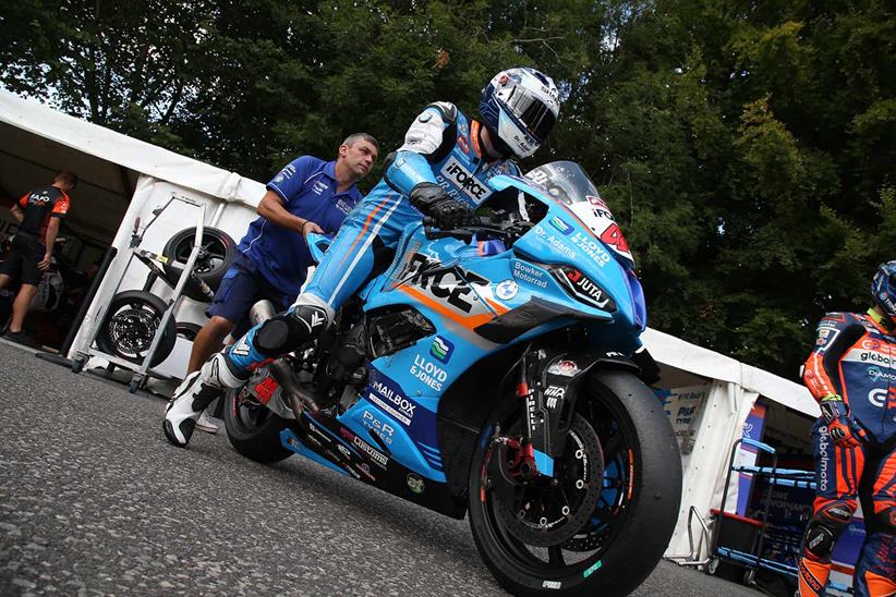 Dan Jones heads out onto the Cadwell Park circuit earlier in the weekend