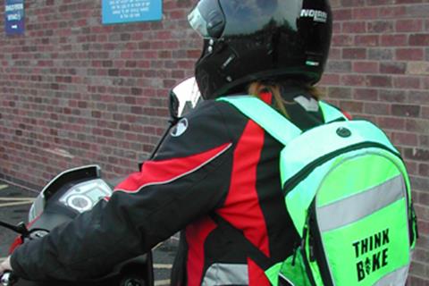 Leicester County Council giving away high-visibility rucksacks for bikers