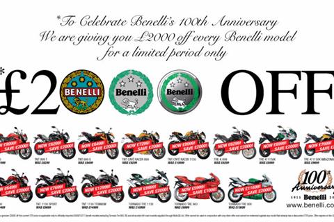 Benelli celebrates 100 years with £2000 savings