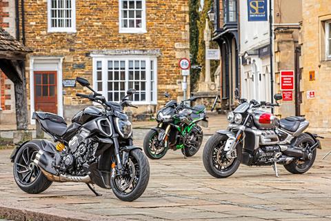 Muscular misfits! Ducati Diavel V4 vs Triumph Rocket 3 R vs Kawasaki Z H2