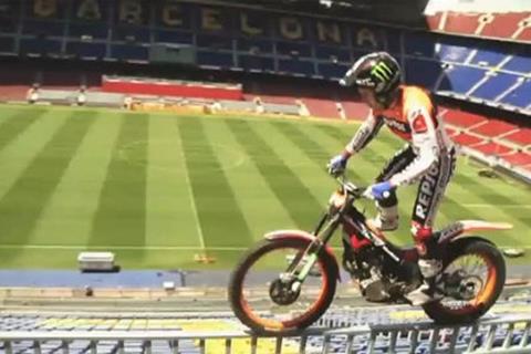 Video: Trials riding the Nou Camp