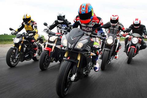 Video: Aprilia Tuono V4R takes on rivals