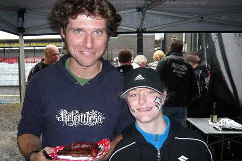 Olivia and her new hero, Guy Martin