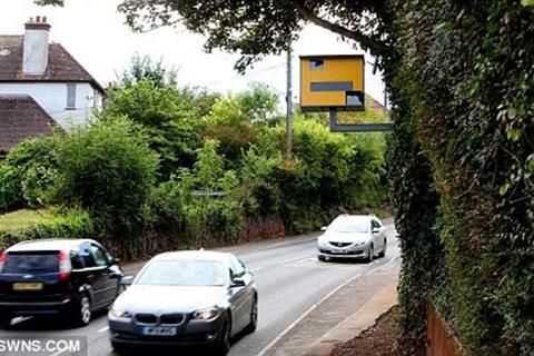 Bird box disguised as a speed camera