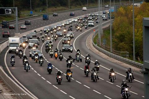 Bikers take over motorways in EU demo