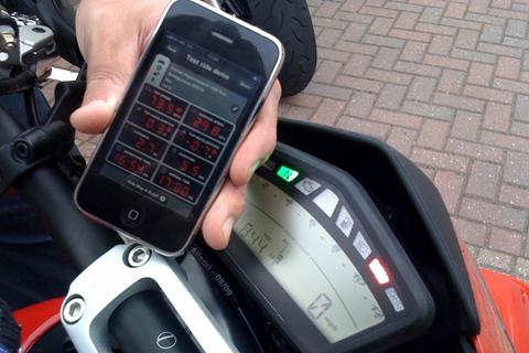 MCN Ride Logger app for iPhone