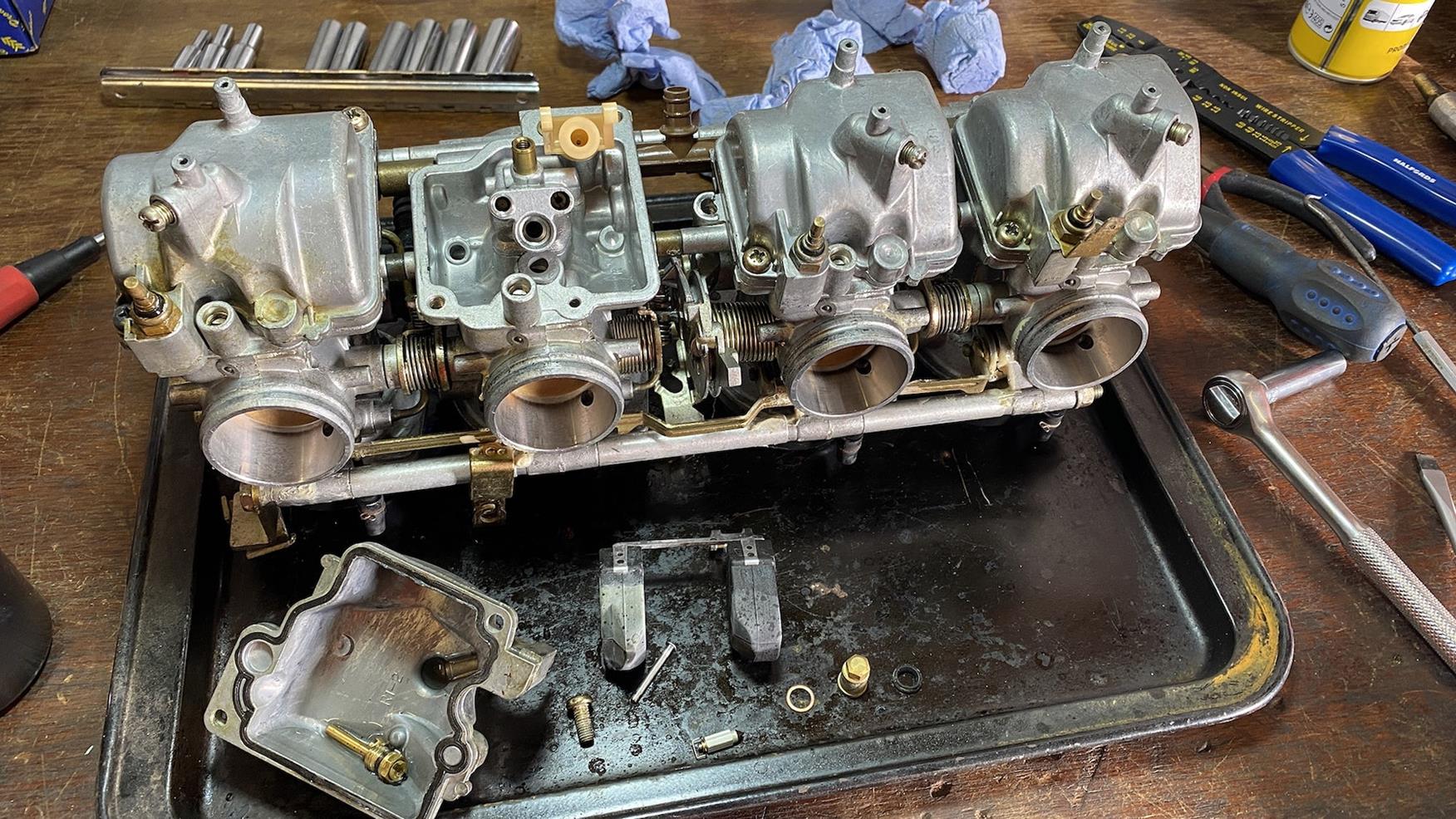 Motorcycle store carb cleaning