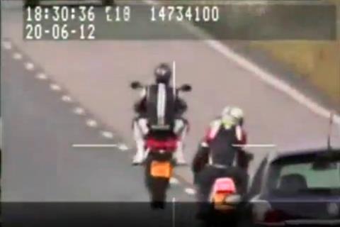 Banned for 103mph wheelie past camera van