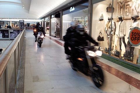 Armed robbers on bikes raid indoor shopping centre