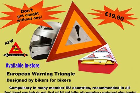 New bikers warning triangle