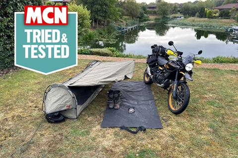 The Goose motorcycle tent from Wingman of The Road review | Quality sleeping option but it's bulky