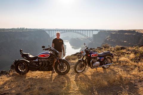 Triumph celebrate 50 years since Evel Knievel's Rocket Jump with pair of custom painted motorcycles