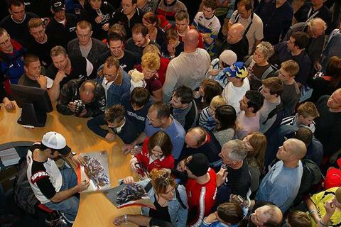 Melandri mobbed at NEC