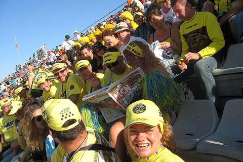 Enjoying Valencia with the Rossi fan club