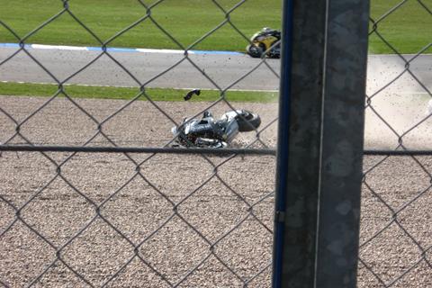 Polita crash at Donington World Superbikes 2007