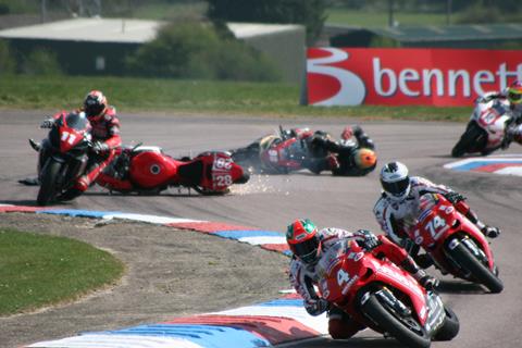 Thruxton supersport crash