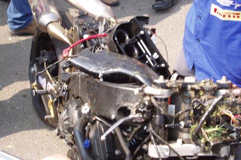 Monza Superstock crash aftermath