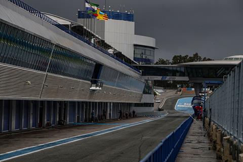 Spanish racetrack Circuito de Jerez hit by flooding after period of heavy rain and hail