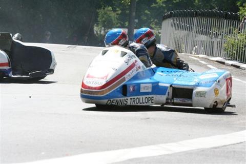 Side car crash at Isle of Man TT