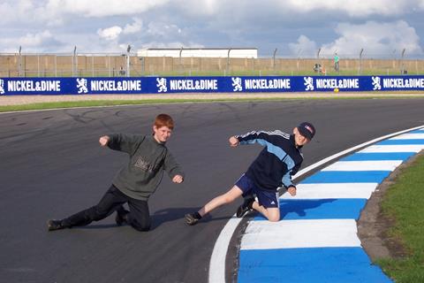 Knee down at Donington