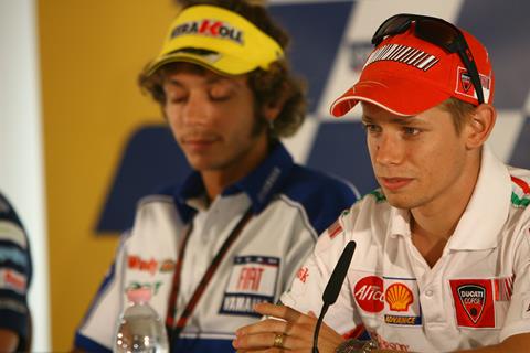 Misano MotoGP: Casey Stoner denies Valentino Rossi in Misano MotoGP practice