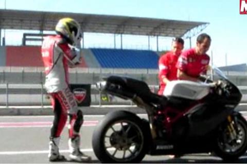 Video: Troy Bayliss takes to the track on the 1098