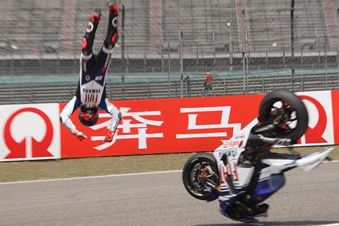 China MotoGP: Jorge Lorenzo major doubt after massive high-side