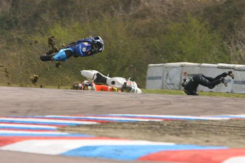 British Supersport: James Webb on a warning after Thruxton crash