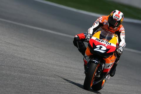 Dani Pedrosa crashes but tops practice timesheets