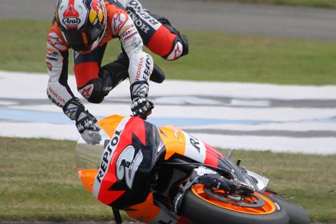 Dani pedrosa's crash at Redgate